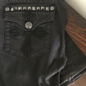Affliction Y2K 28 studded low rise bootcut